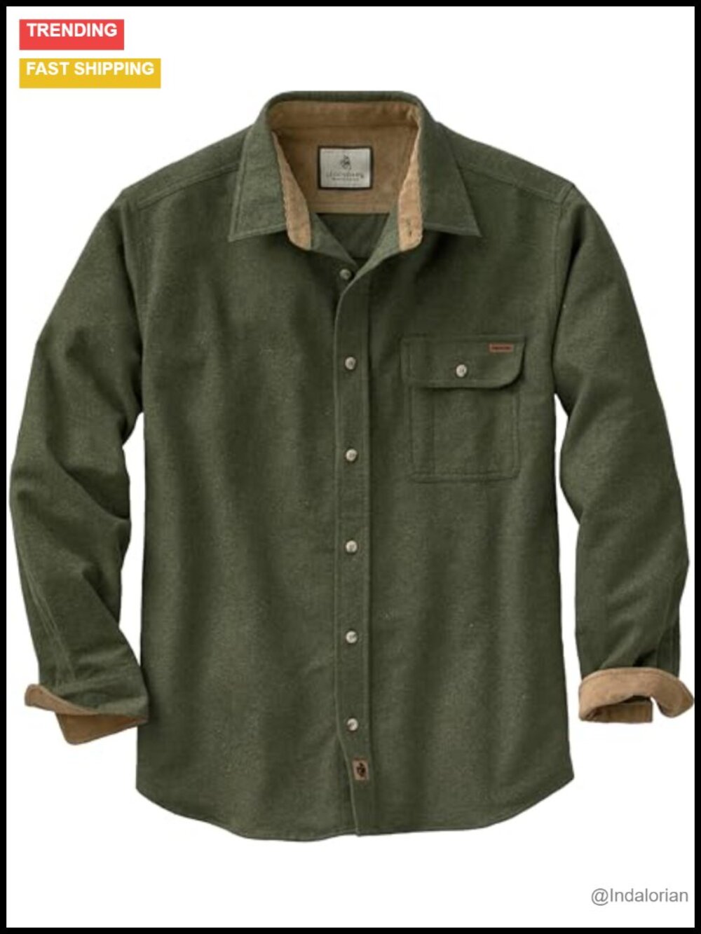 Men's Flannel Long Sleeve Button Down Shirt 100% Cotton